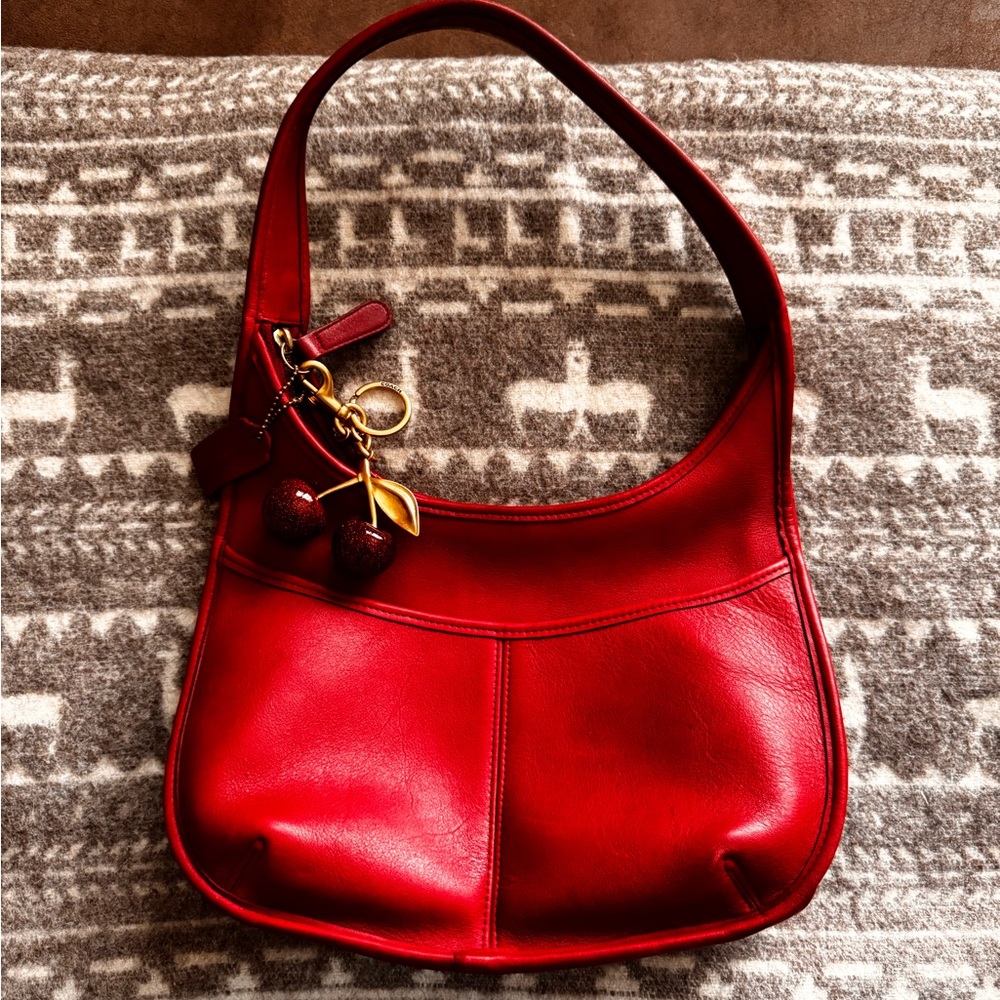 Vintage Coach Ergo Hobo in Cherry Red, Authentic Leather